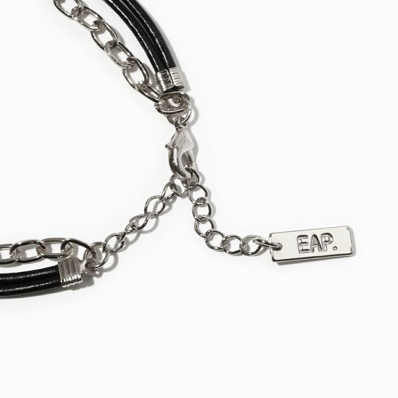 Color Stone × Leather Bracelet(SILVER) | EMPATHY ALL PEOPLE.