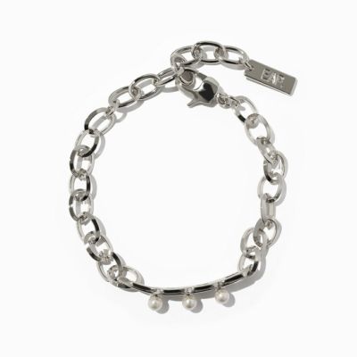 Pearl-Mixed Chain Bracelet（SILVER）